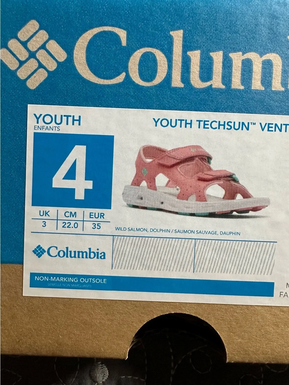 Columbia Girls Pink Techsun Vent Strap Sandals NWT Size Big Girls 4